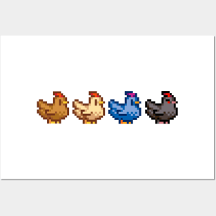 4 Chickens Stardew Valley Posters and Art